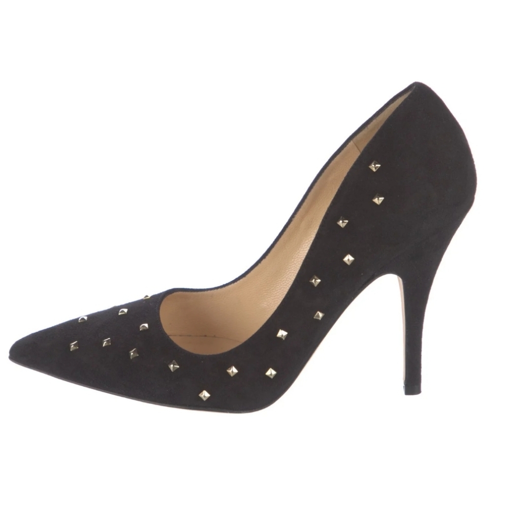 🌸kate Spade Black Heels‎ with Gold Studs 8.5